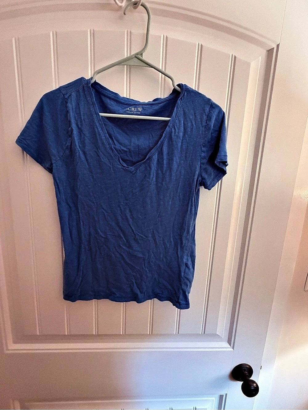 J.Crew Vintage Cotton V-Neck T-Shirt Blue Small